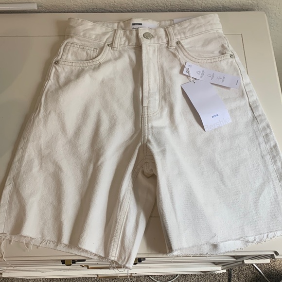 Bershka Pants - Super cute denim white shorts! Message for offers:)